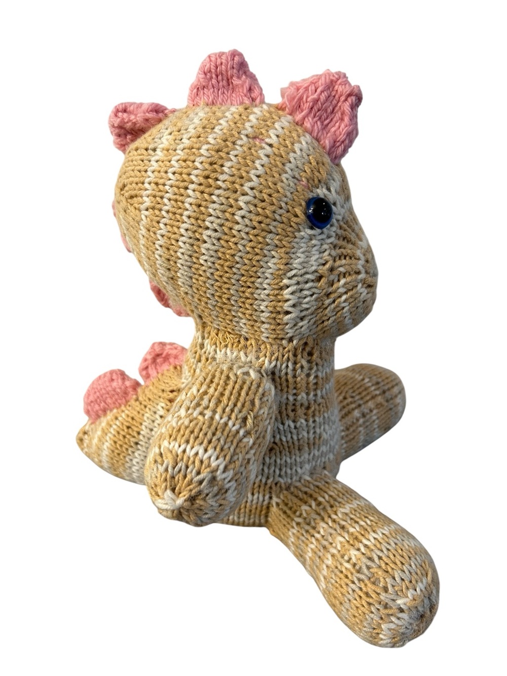 Dino Plush with Pink Spines NEW made by a lady in assisted living